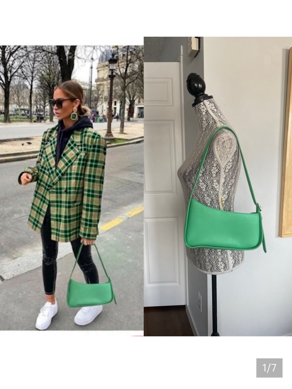 Cute Y2K Style Green Shoulder Bag Purse. Adjustable Strap.